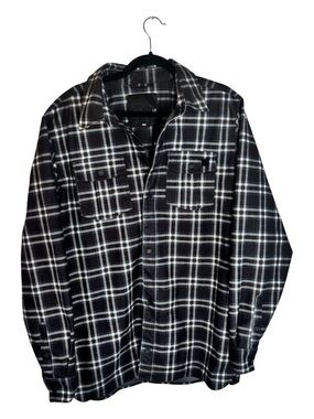 Men’s Volcom Brown & White Drip Bonded Flannel Size L - Snowboarding Jacket